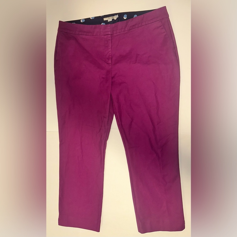 Boden Magenta Crop Trousers
